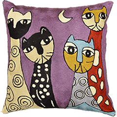 picasso-purple-quadruplet-cat-kitten-cats-lavender-accent-Cushion-Cover-green-gold-sofa-pillows-couch-cushions-decorative-modern-abstract-pillow-contemporary-artwork-240